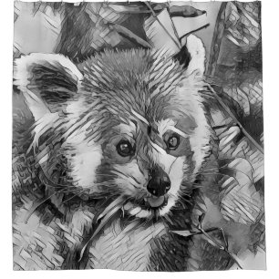 TierArtBW_RedPanda_003 Duschvorhang
