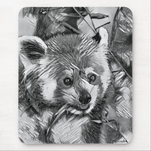 TierArtBW_RedPanda_003 Mousepad