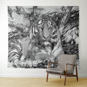 TierArtBW_Tiger_001 Wandteppich