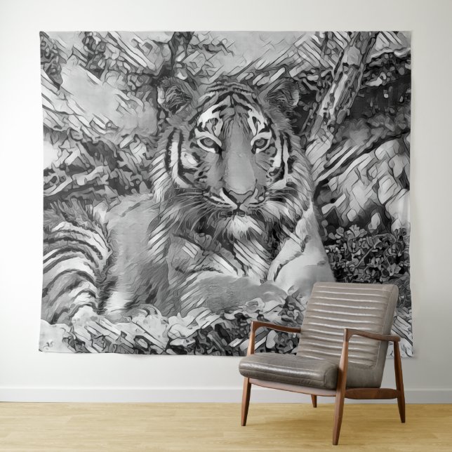 TierArtBW_Tiger_001 Wandteppich (Beispiel (Horizontal))