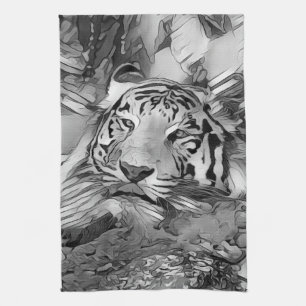 TierArtBW_Tiger_002 Geschirrtuch