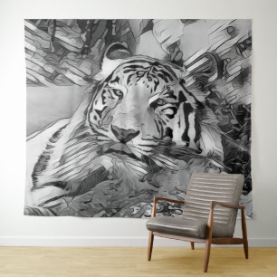 TierArtBW_Tiger_002 Wandteppich