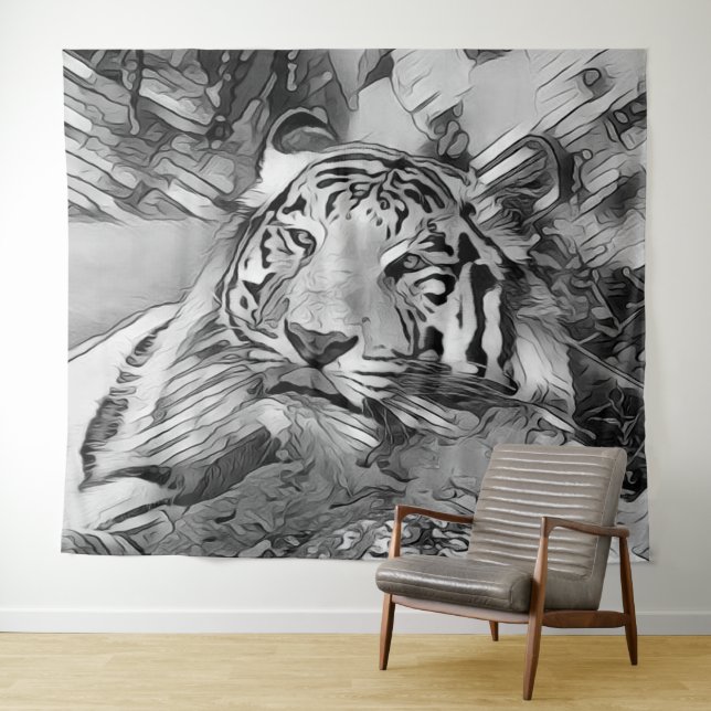 TierArtBW_Tiger_002 Wandteppich (Beispiel (Horizontal))