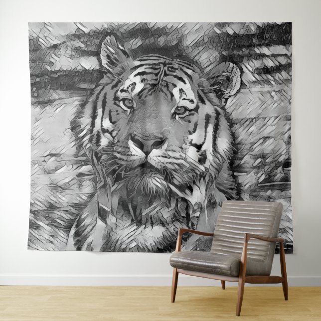 TierArtBW_Tiger_004 Wandteppich (Beispiel (Horizontal))