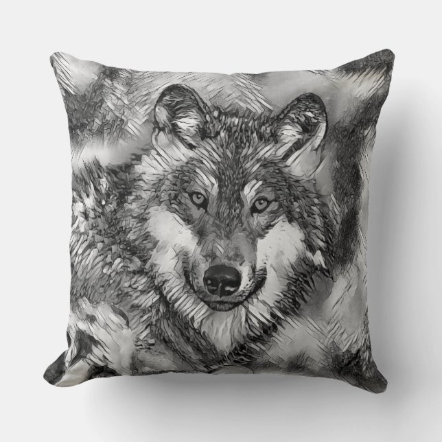 TierArtBW_Wolf_001 Kissen (Vorderseite)