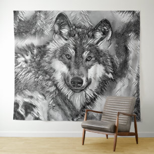 TierArtBW_Wolf_001 Wandteppich