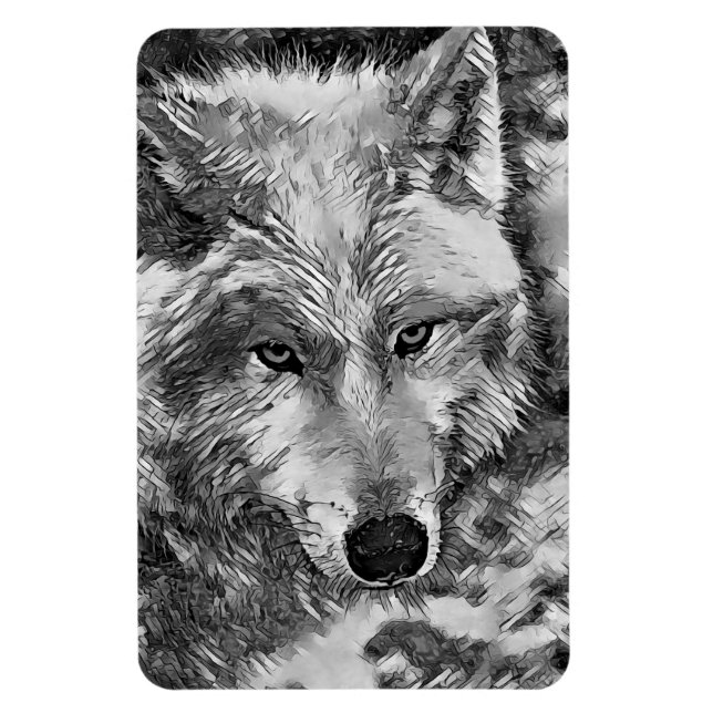 TierArtBW_Wolf_002 Magnet (Vertikal)