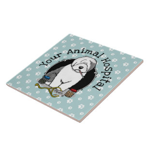 Tierarzt Alt Englisch Schafhund Grau 1 Niedlicher  Fliese