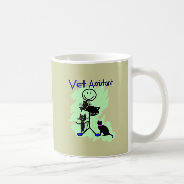 Tierarzt-behilfliche Stock-Person mit schwarzen Kaffeetasse (Rechts)
