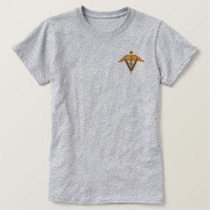 Tierarzt Caduceus Besticktes T-Shirt