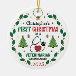 Tierarzt Erste Weihnachtsfeier Personalisierte Orn Keramik Ornament