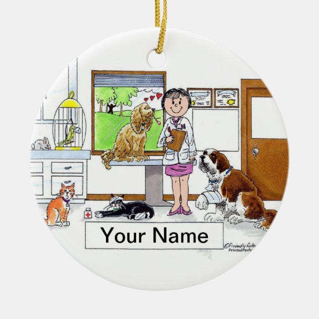 Tierarzt - Frau Keramik Ornament (Vorne)