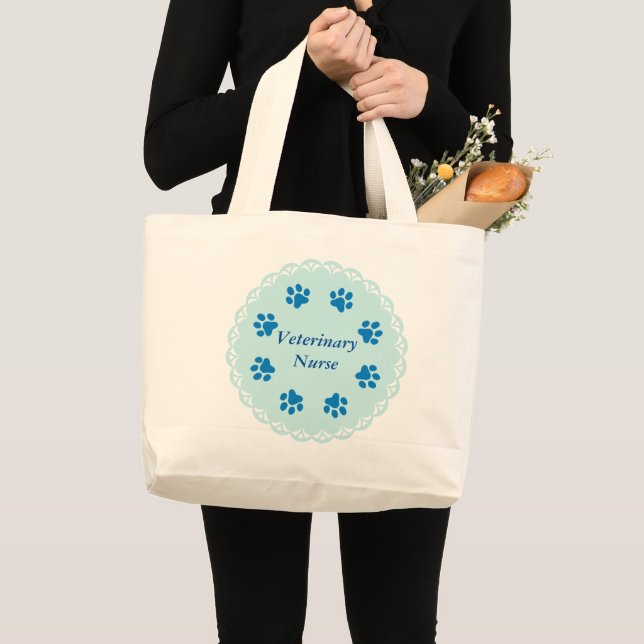 Tierarzt-Krankenschwester-blaue Spitze 8 mit der Jumbo Stoffbeutel (Vorderseite (Produkt))