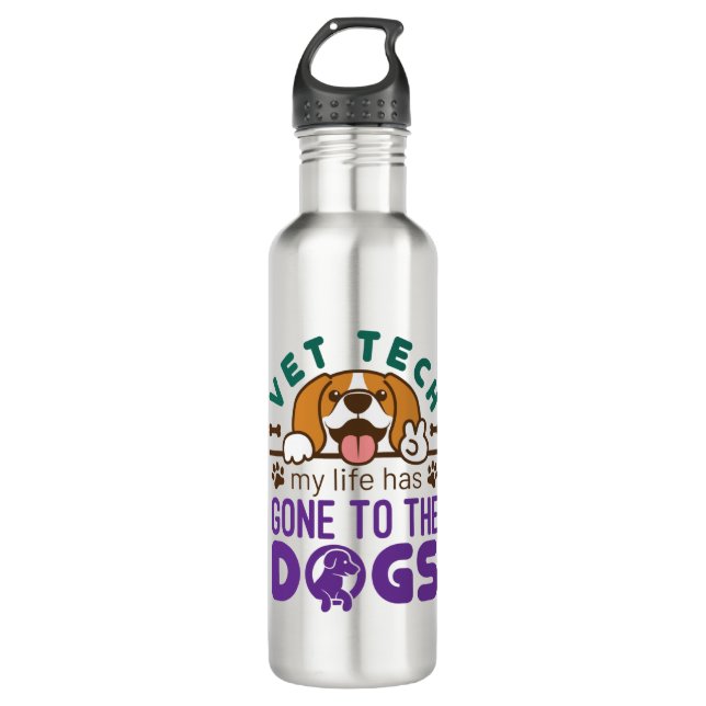 Tierarzt Leben für Hunde Edelstahlflasche (Vorderseite)