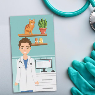 Tierarzt Mann Tierklinik Mit Katze Tierarzt Visitenkarte