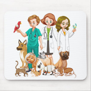 Tierarzt Personen Hintergrund Mousepad