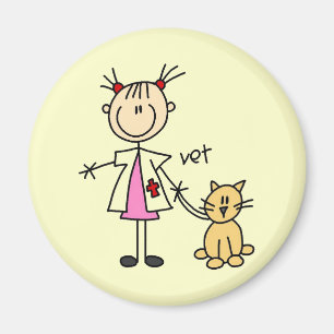 Tierarzt-Strichmännchen Magnet