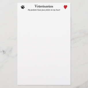 Tierarzt - Tatzen-Drucke auf meinem Herzen #2 Briefpapier