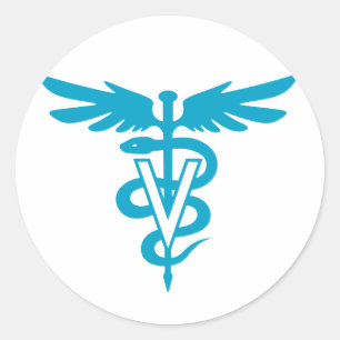 Tierarzt-Technologie - Veterinärsymbol Runder Aufkleber
