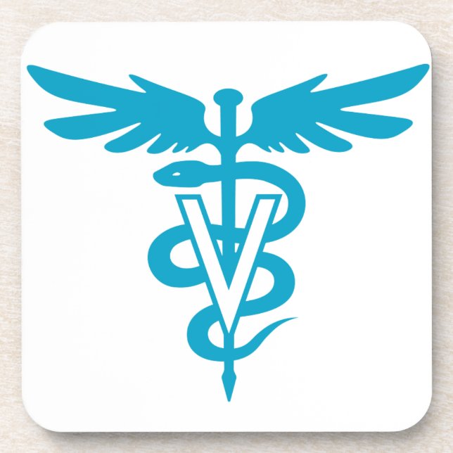 Tierarzt-Technologie - Veterinärsymbol Untersetzer (Vorderseite)