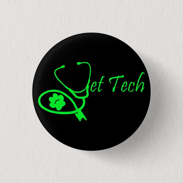 TIERARZT-TECHNOLOGIE-VETERINÄRtechniker-KNOPF Button (Vorderseite)
