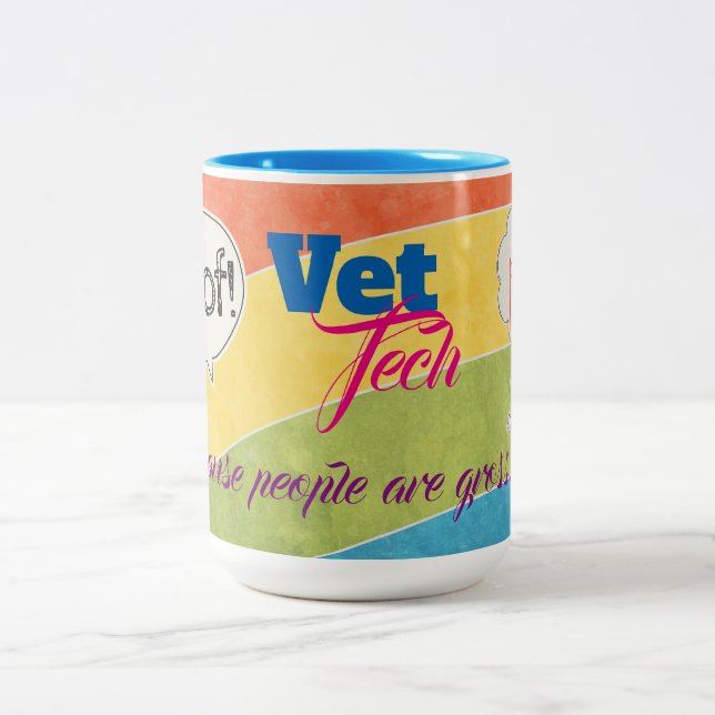 Tierarzt-Technologie Zweifarbige Tasse (Mittel)