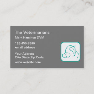 Tierarzt Thema Haustier Emblem Geschäftskarten  Visitenkarte