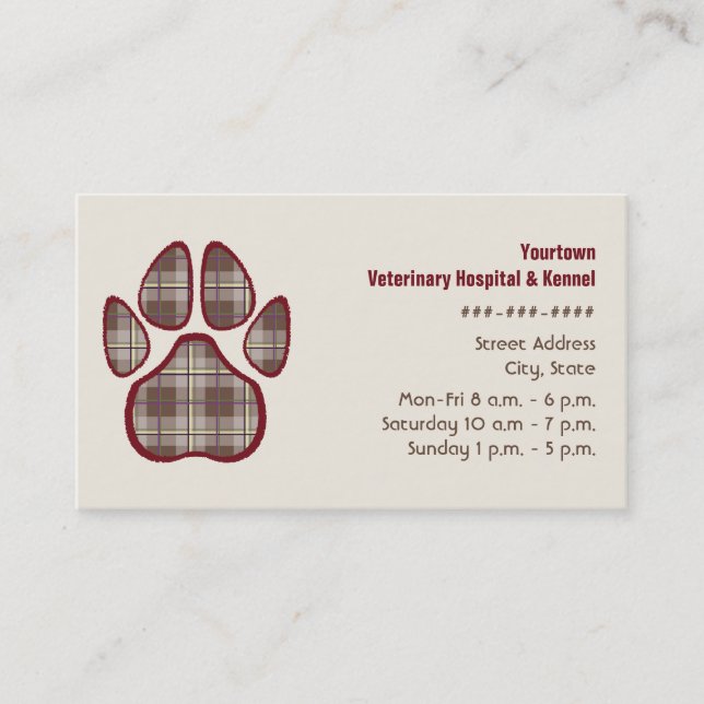 Tierarzt-u. Hundehütten-Geschäfts-Karte - Brown Visitenkarte (Vorderseite)