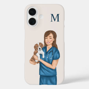 Tierarzt und Hunde Monogramm iPhone 16 Hülle