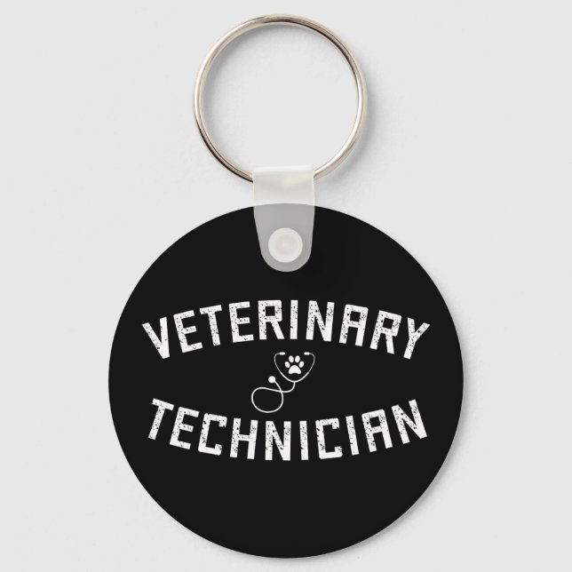 Tierarzt | Vet Tech Paw Stethoscope Schlüsselanhänger (Vorderseite)