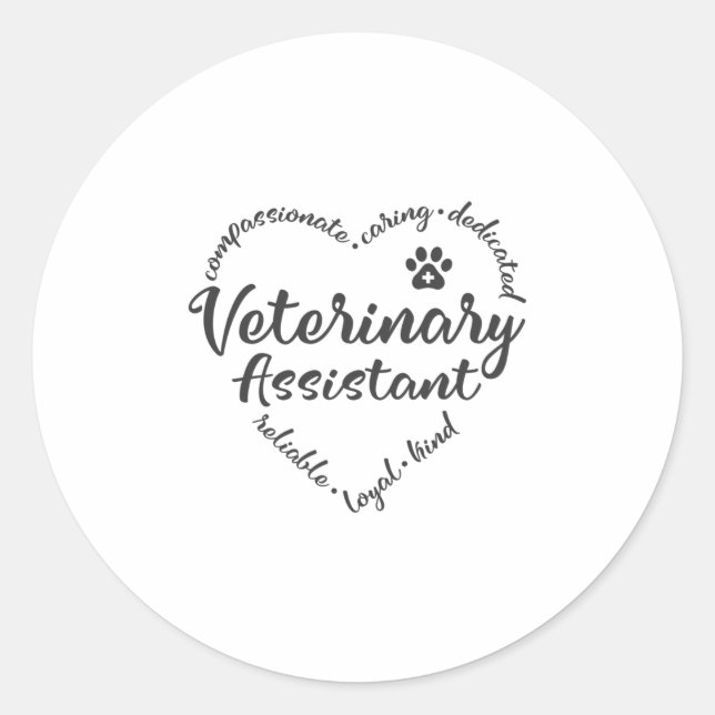 Tierarztassistent, tierärztlicher Assistent Runder Aufkleber (Vorderseite)