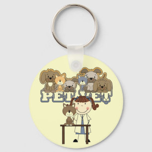 Tierärzte Brünette weibliche Kleidung und Geschenk Schlüsselanhänger