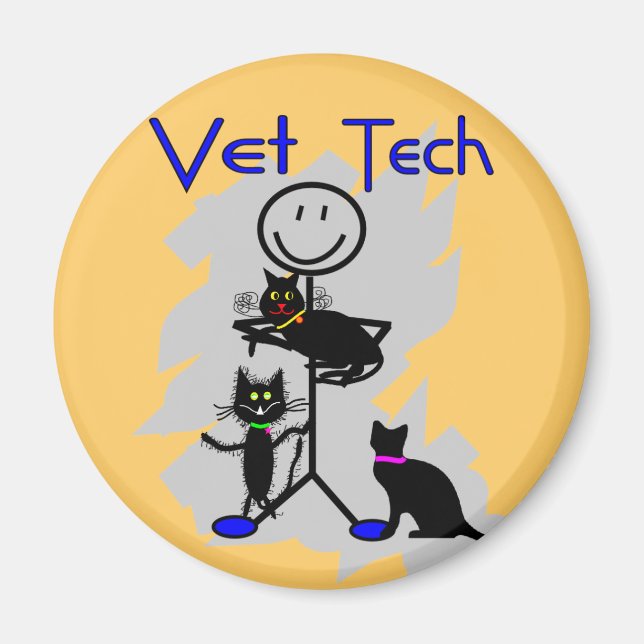 Tierärzte, die eine Person mit schwarzen Katzen ha Magnet (Vorne)