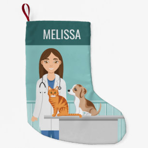 Tierärztin Frau Veterinärin Tierarzt Benutzerdefin Kleiner Weihnachtsstrumpf