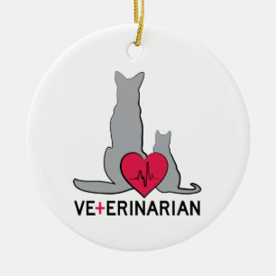 Tierärztin Keramik Ornament