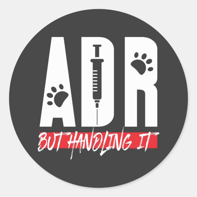 Tierärztliche ADR, aber die Handhabung Runder Aufkleber (Vorderseite)