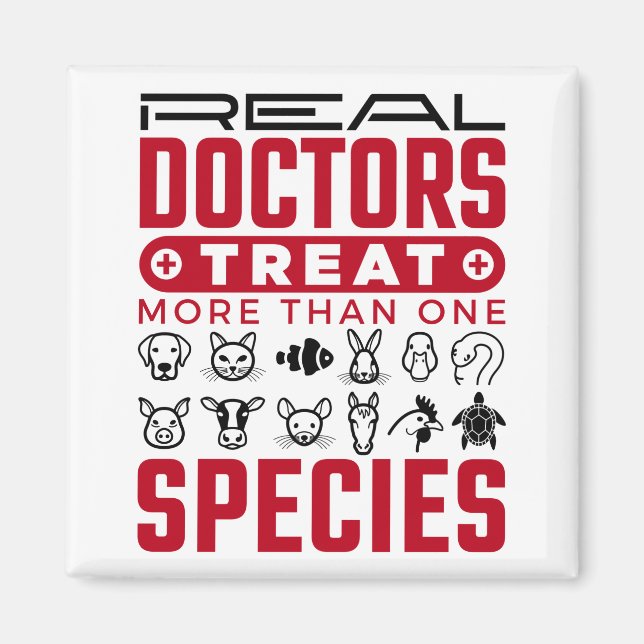 Tierärztliche Ärzte Leckerei mehr als eine Tierart Magnet (Vorne)