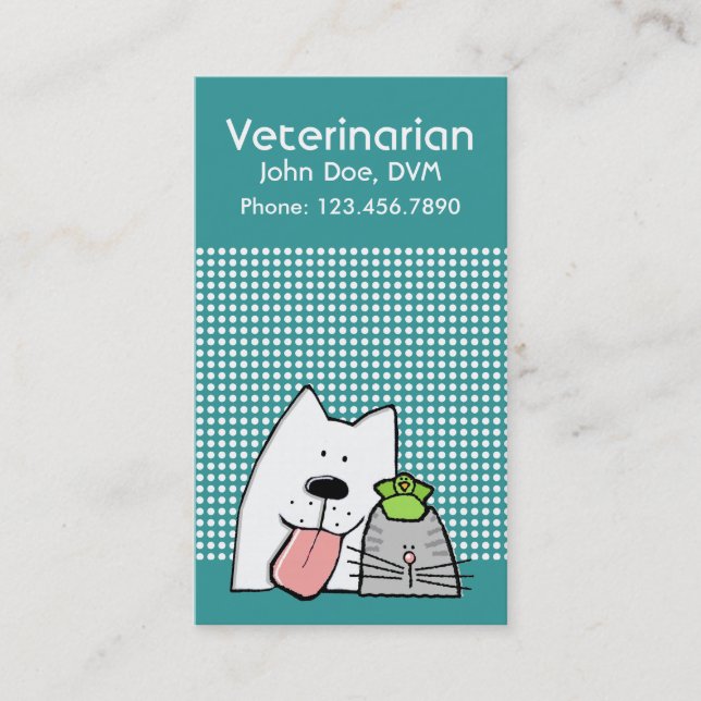 Tierärztliche Berufliche Hundekatze individuell an Visitenkarte (Vorderseite)