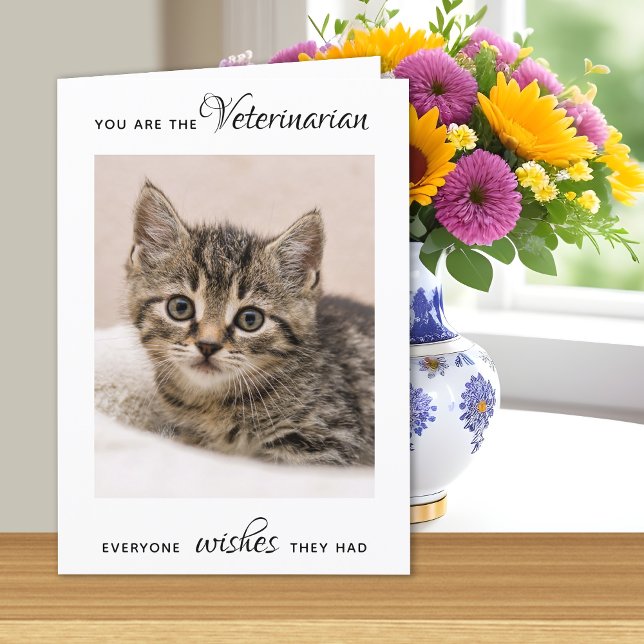 Tierärztliche Beurteilung Niedliches Cat Pet Foto Dankeskarte (Von Creator hochgeladen)