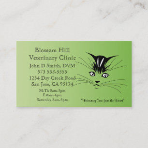 Tierärztliche Cat Business Card Visitenkarte