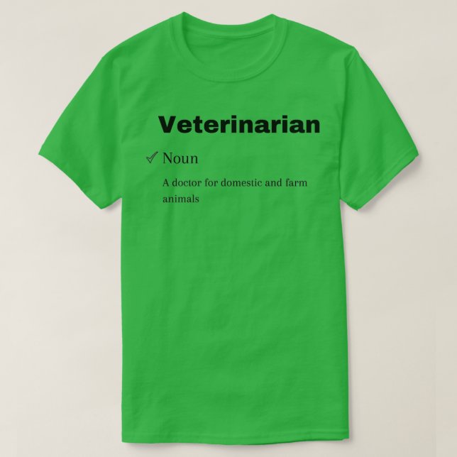 Tierärztliche Definition lustiges tierärztliches S T-Shirt (Design vorne)