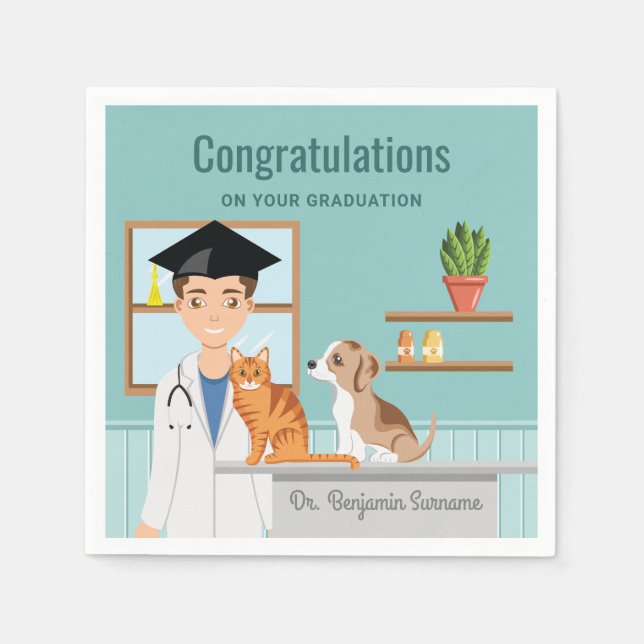 Tierärztliche Graduate Vet Herzlichen Glückwunsch  Serviette (Vorderseite)