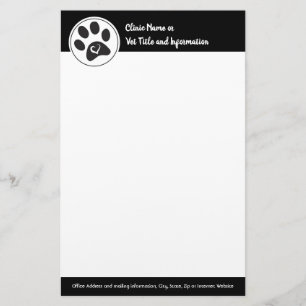 Tierärztliche Klinik-personalisierter Tatzen-Druc Briefpapier