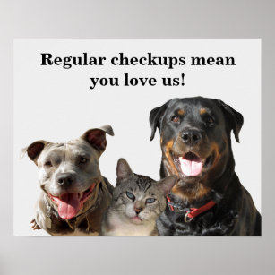 Tierärztliche Liebe für Haustiere Prüfplakat Poster