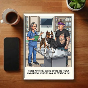 Tierärztliche Notfallabenteuer Cartoon Postkarte