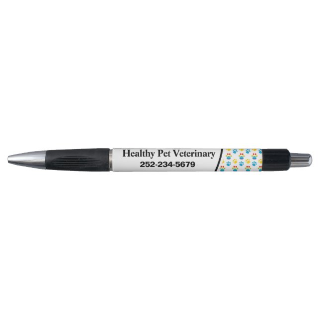 Tierärztliche Promotion Pen mit Paw Prints Kugelschreiber (Vorderseite)