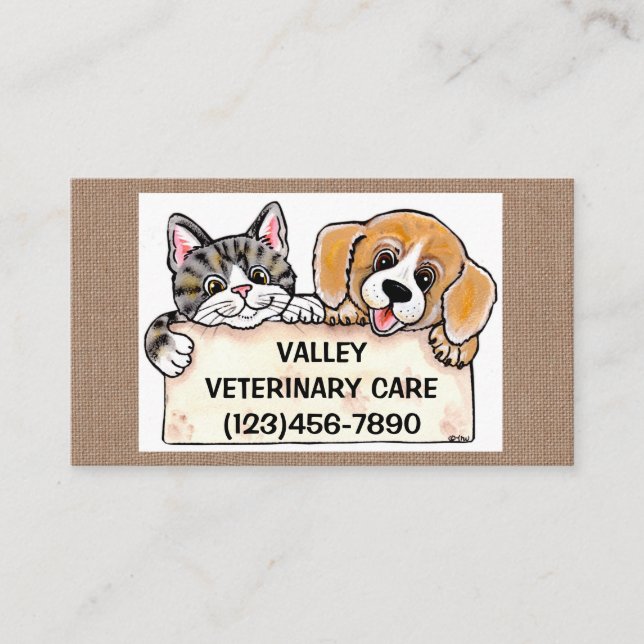 Tierärztliche Tierernennung Hunde Katze Visitenkarte (Vorderseite)