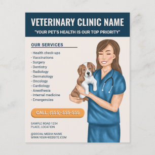 Tierärztliche Veterinärdienste Tierbetreuung Flyer
