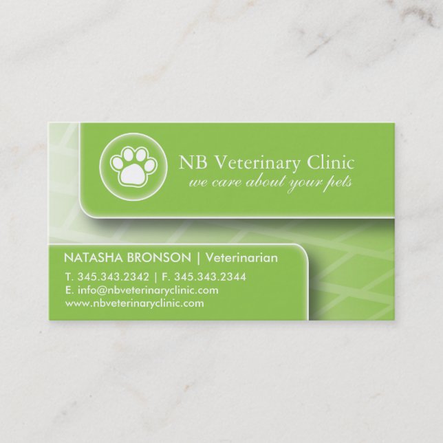 Tierärztliche Visitenkarten Terminkarte (Vorderseite)