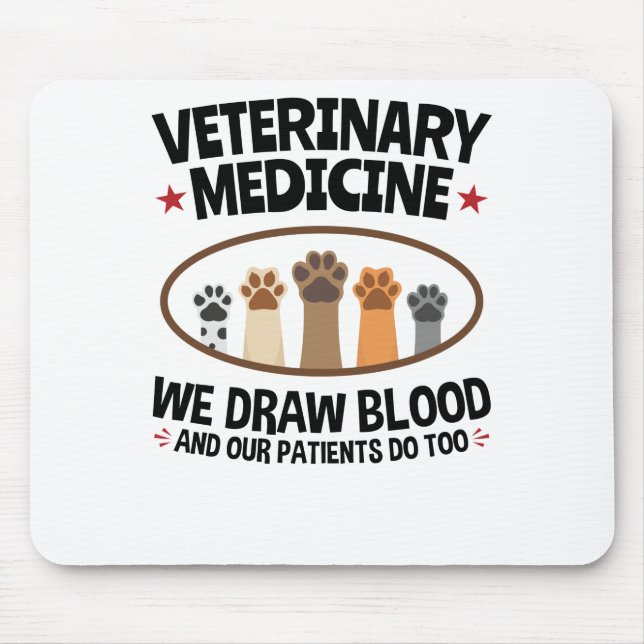 Tierärztlicher Funny Zeichne Blutquote Mousepad (Vorne)